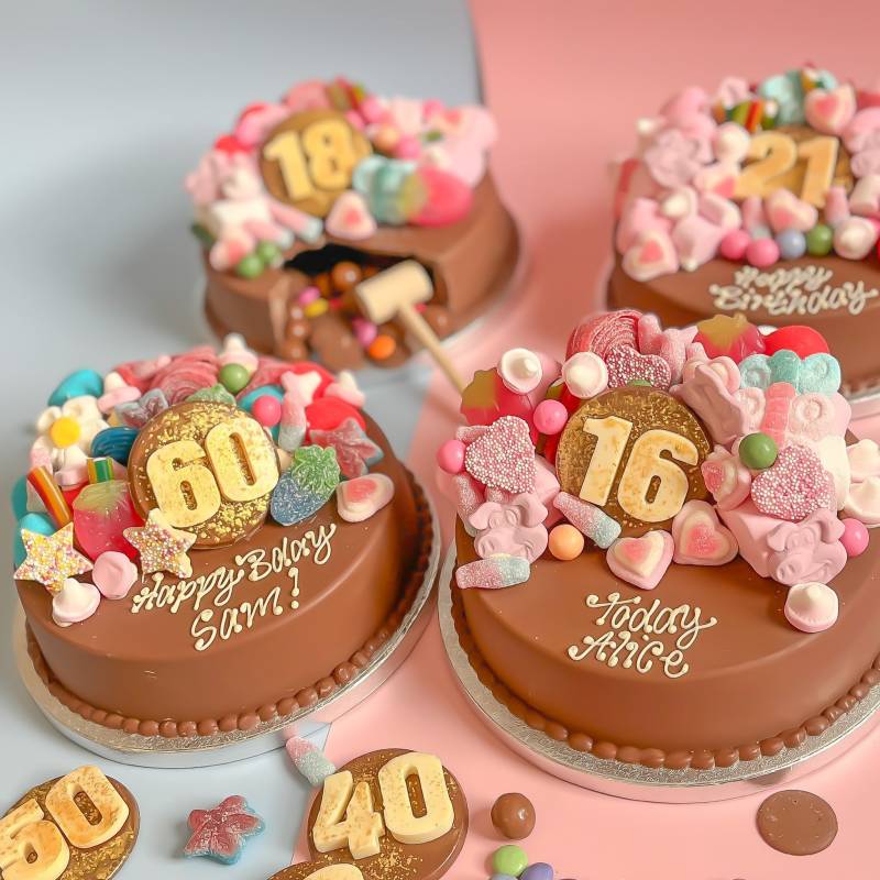 Custom Age Birthday Pick n Mix Smash Cake