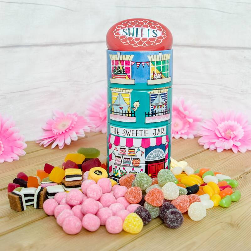 Stackable Sweet Tins Filled With Sweets